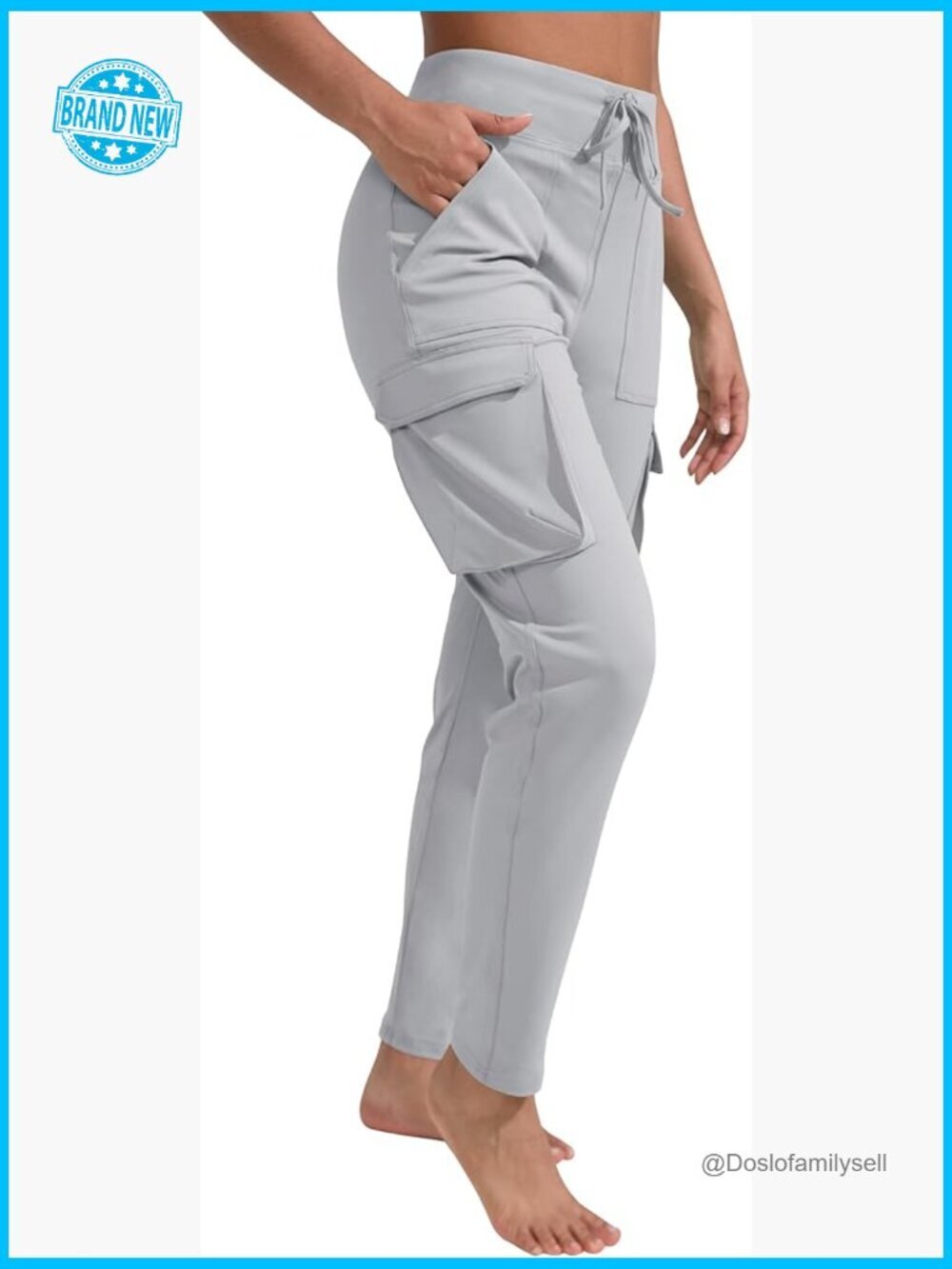 High Waist Cargo Yoga Pants Women Joggers Loose Leggings with Pockets
